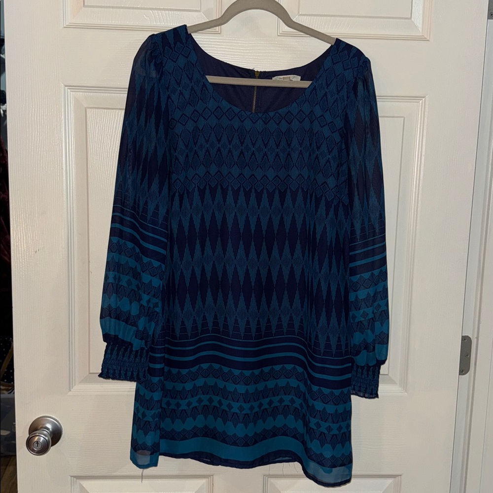 Love, Fire Navy and Black Patterned Dress